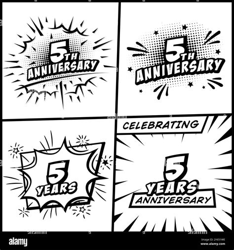 5 years anniversary logo collection. 5th years anniversary celebration ...