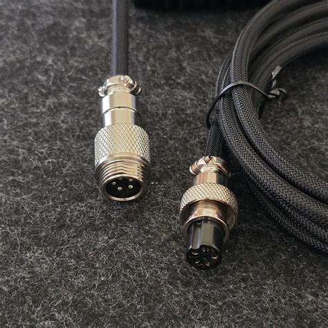 Black Nickel Gx12 Coiled Sleeved Aviator USB-C Mechanical Keyboard Bra ...