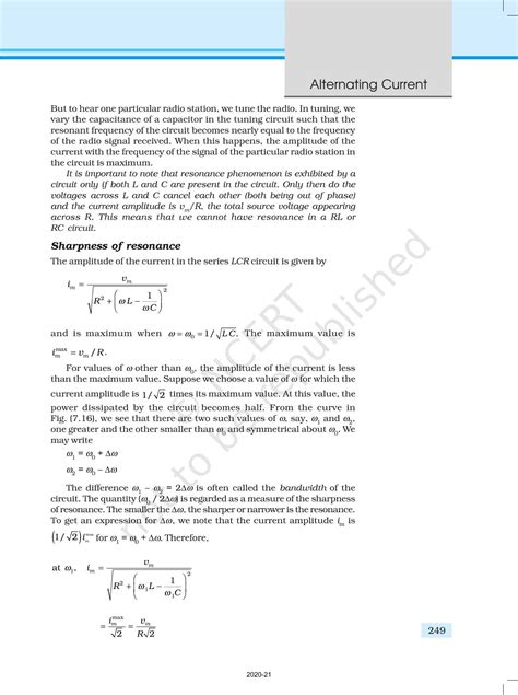 Alternating Current - NCERT Book of Class 12 Physics Part I