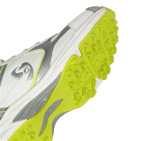 SG ARMOUR STUD Cricket Shoes in White/Grey/Lime – Your Ultimate Cricke ...