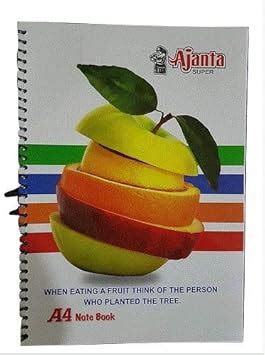 Ajanta A4 Spiral Note Book Plain- 200 Pages : Amazon.in: Office Products