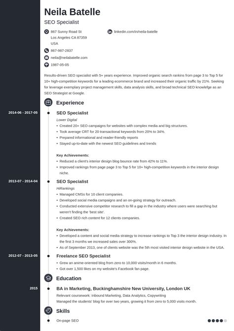 SEO Specialist Resume Examples & Template (with job winning tips)