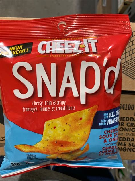 CASE LOT - Cheez it snap'd cheddar sour cream & onion 6 x 62g