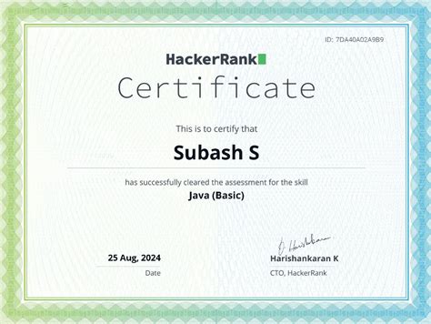 Image result for HackerRank Basic Java Certification