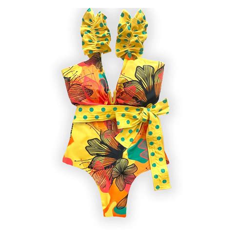 Women's Swimwear 2024 One Piece Swimwear Flower Bathing Suit White ...