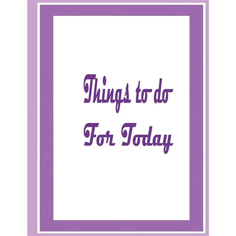 Buy Things to do for today: 8.5x11 inch 120 Page, Things to do ...