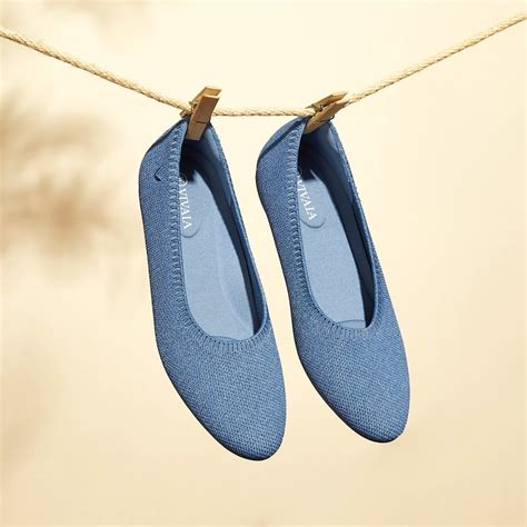 Tamia Comfortable Round-Toe Ballet Flats in Denim Blue | VIVAIA