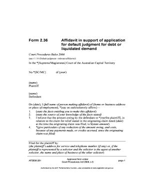 Fillable Online legislation act gov Form 2.36 Affidavit in support of ...