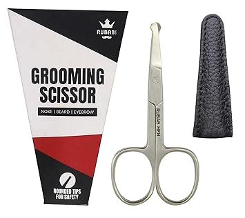 RUBAB MEN Nasal Safety Personal Grooming Scissor for Nose Hair, Beard ...