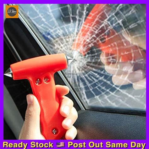 3 IN 1Safety Hammer Glass Breaker Tool Emergency Car Window Breaker Seat Belt Cutter Pemecah ...