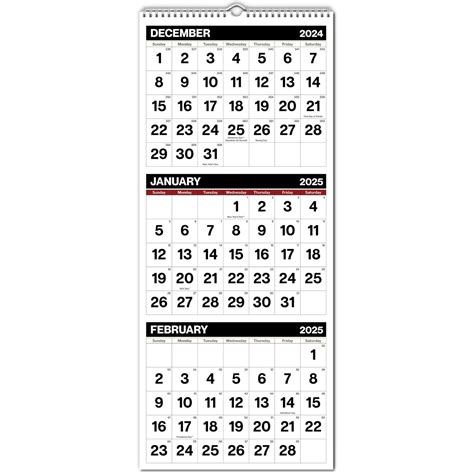 Snapklik.com : Dunwell Three Month View Calendar 2025