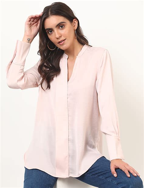 Buy Plain Mandarin Collar Top at Marks & Spencer