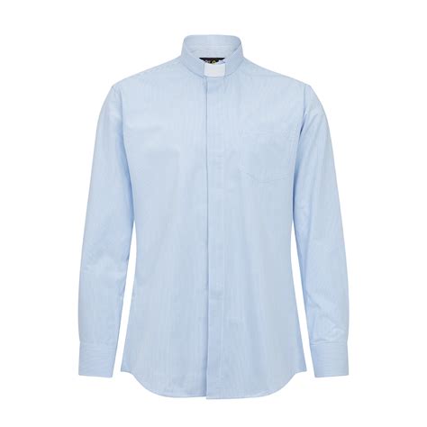 Blue and White Striped Fair Trade Clerical Shirt