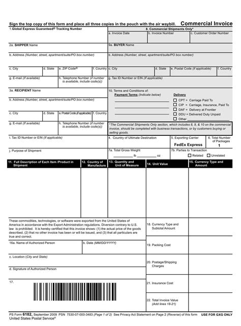 Commercial Invoice 的图像结果