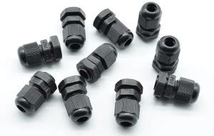 ERH India 10 Pcs IP68 PG7 Wire Cable CE Black Waterproof Nylon Plastic ...