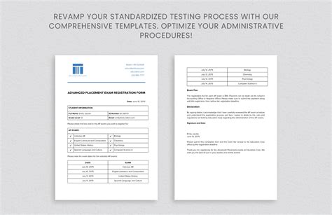 Advanced Placement Exam Registration Form Template in Word, PDF, Google ...