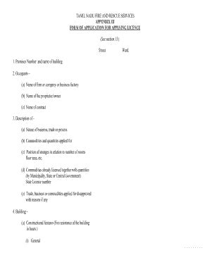 Form Of Application For Applying Fire Licence - Fill Online, Printable ...
