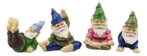 Ebros Whimsical Fairy Garden Multi Poses Yoga Gnome Small Miniature ...
