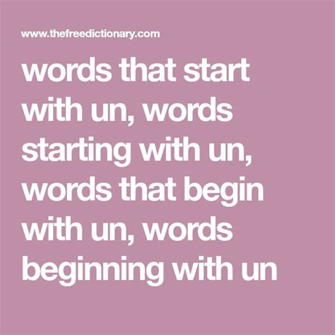 Words that Start with Un | Language Arts Subjects