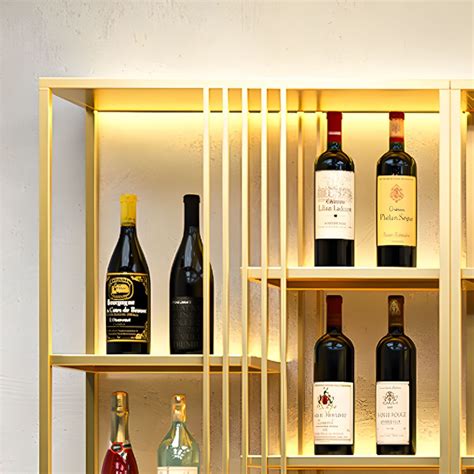 Modern Simple Floor Wine Rack Golden Wine Bottle Rack for Kitchen Wine ...