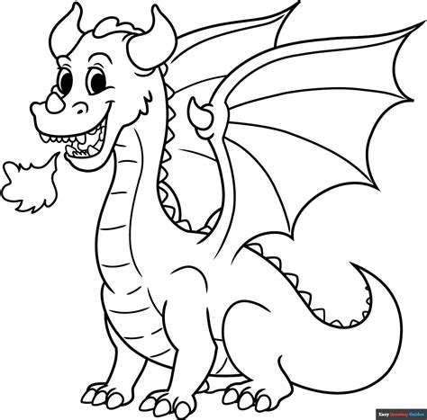 Easy Printable Dragon Coloring Pages
