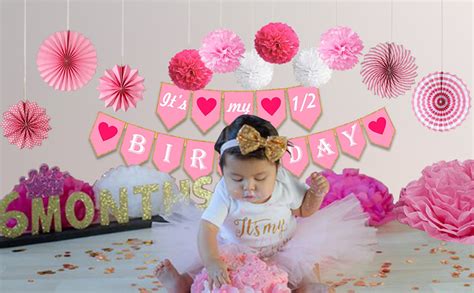 Party Propz Half Birthday Decoration for Baby Girls- Set of 13Pcs ...