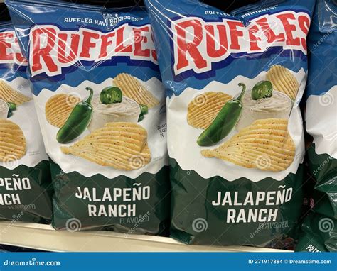 Grocery Store Lays Ruffles Potato Chips Jalapeno Ranch Editorial Stock ...