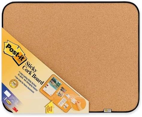 3M Post-it Sticky Cork Board with Command Fasteners 18 x 22-Inches ...