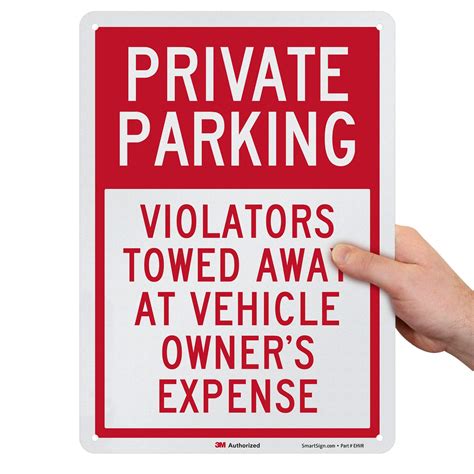 Buy SmartSign Private Parking Sign, Violators Towed Away at Vehicle ...