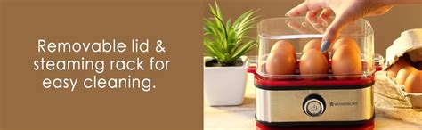 Crimson Edge Instant Electric Egg Boiler with 6 Egg Poachers|3 Boiling ...