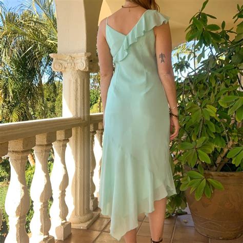 Women's Blue and Green Dress | Depop