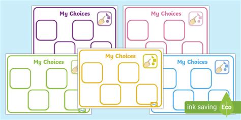 Choice Board with Four Activity Spaces (teacher made)