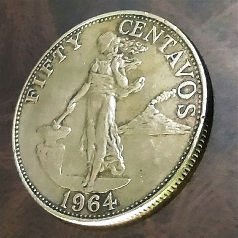 1964 fifty cents, Philippine vintage big coin on Carousell