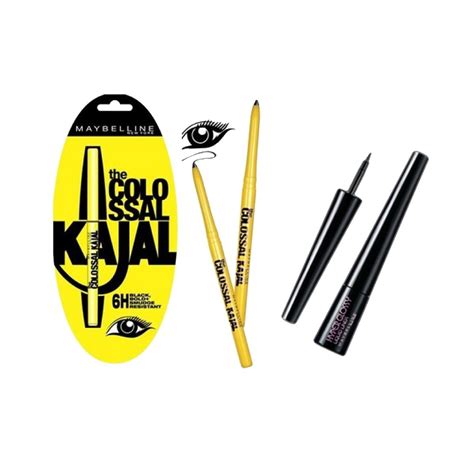 Maybelline Kajal + Hyper Glossy Liquid Eye Liner - Black Combo, 2 Count ...