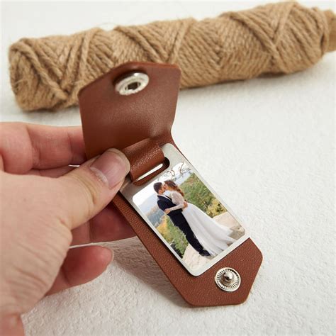 Personalized Leather Photo Keychain | BOBO BIRD