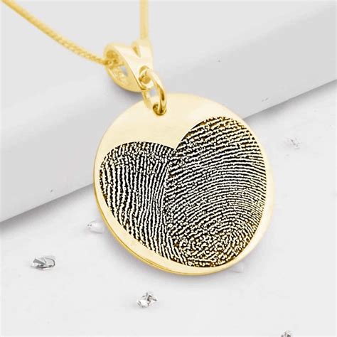 Thumbprint Necklace Gold - Finger Print Pendant