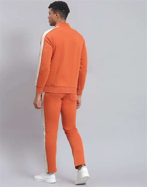Buy Rock.it Rust Solid Stand Collar Full Sleeve Tracksuit Online in ...