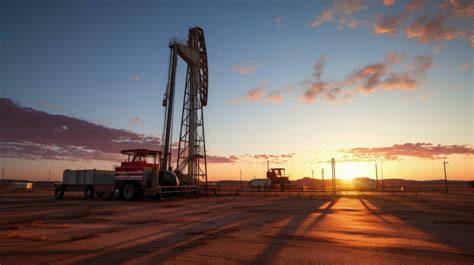 Drilling rig in the Permian Basin with a sunrise view of the West Texas ...