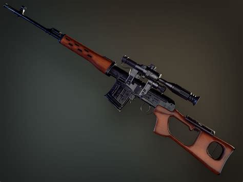 3D asset Lowpoly PBR Dragunov Sniper Rifle SVD | CGTrader