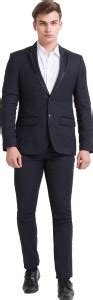 PARX CONTRAST PIPED LAPEL SUIT IN URBAN FIT Self Design Men Suit - Buy ...