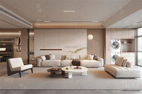 Modern Style Interior 3D Blocks and 3D Models – Living Room 3D Scene ...