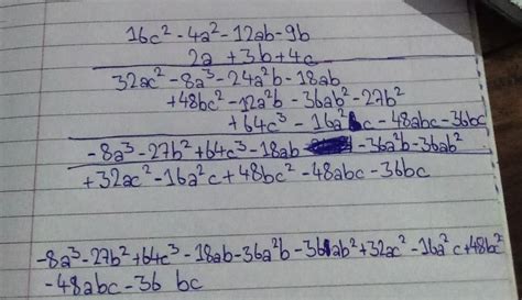 (16c²-4a²-12ab-9b) by (2a + 3b + 4c) - Brainly.in