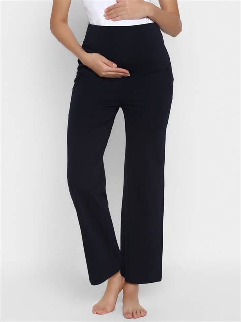 High Waist Comfy Maternity Lounge Pants - Navy Blue