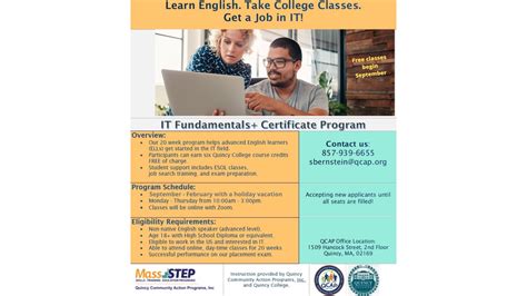 MassSTEP (Skills - Training - Education Programs) | Quincy Community ...