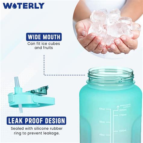 Motivational Water Bottle Green 2 Liter