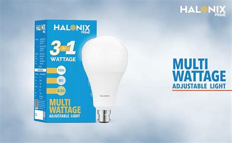 Buy Halonix All Rounder Base B22D 15W, 8W, 0.5Watts Multi Wattage ...