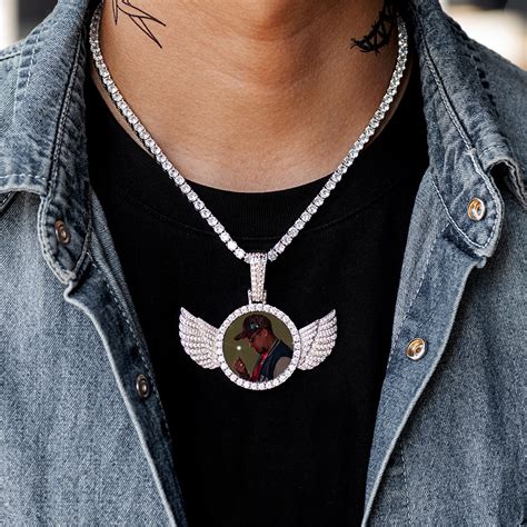 Custom Picture Pendant with Angel Wings Necklace – DRMD JEWELRY