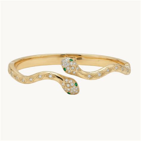 Snake Design Crystal Cuff Bracelet – Diorin