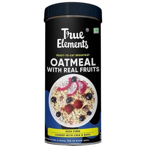 True Elements Whole Oatmeal With Chia & Real Fruits - High Protein & F ...