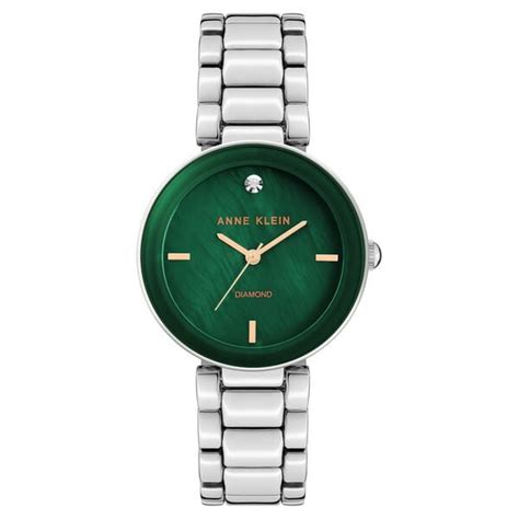 Buy Online Anne Klein Quartz Analog green Dial Silver Metal Strap Watch ...